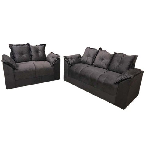 Conjunto de Sofá 2 e 3 Lugares Paris Suede Marrom