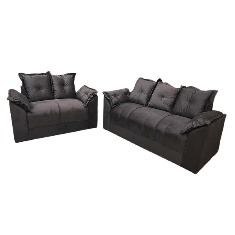 Conjunto de Sofá 2 e 3 Lugares Paris Suede Marrom