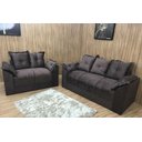 Ver imagem 2 de Conjunto de Sofá 2 e 3 Lugares Paris Suede Marrom