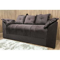 Conjunto de Sofá 2 e 3 Lugares Paris Suede Marrom - 3