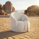 Ver imagem 5 de Kit 2 Poltronas Decorativas Orgânicas Saara Sala de Estar Living Luxo Bouclê Off White - Desk Design