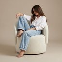 Ver imagem 6 de Kit 2 Poltronas Decorativas Orgânicas Saara Sala de Estar Living Luxo Bouclê Off White - Desk Design