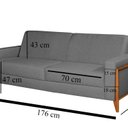Ver imagem 3 de Sofá Living 176cm Veludo com Molas e Pés em Madeira Tokio Cinza Chumbo
