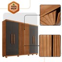 Ver imagem 6 de Guarda Roupa Casal Roma Mdf 6 Portas 2 Gavetas com Pés Naturalle Grafite com Pés