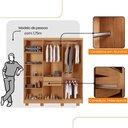 Ver imagem 5 de Guarda Roupa Casal Roma Mdf 6 Portas 2 Gavetas com Pés Naturalle Grafite com Pés