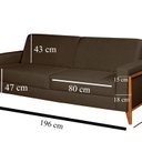 Ver imagem 3 de Sofá Living 196cm Veludo com Molas e Pés em Madeira Tokio Marrom Café