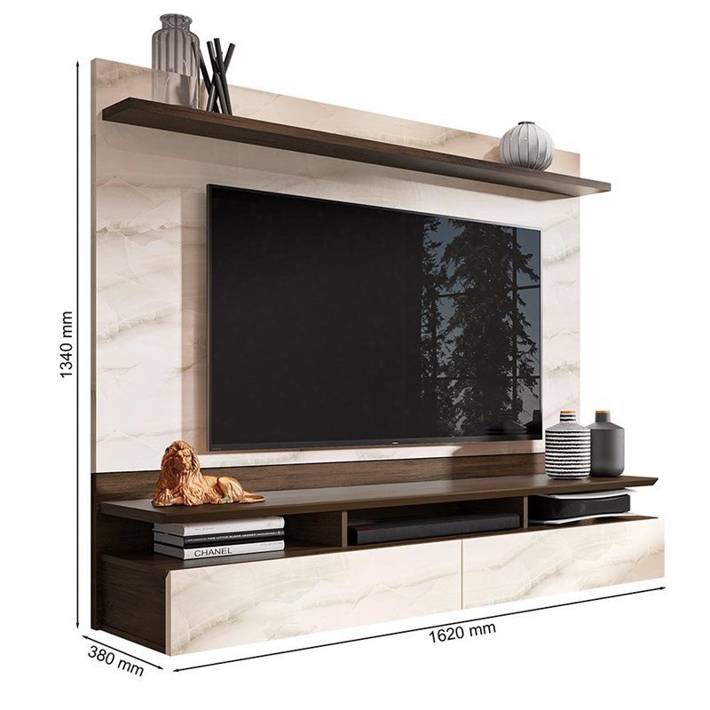 Home Suspenso Noruega Cacau/Carrara para TV até 55” - Móveis Leão - 5