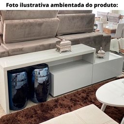 Rack Aston Universum Extensível 164 cm a 300 cm Laca Cinza Claro Off White Brilhante - 4