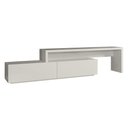 Ver imagem 1 de Rack Aston Universum Extensível 164 Cm a 300 Cm Laca Cinza Claro Off White Brilhante