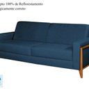 Ver imagem 4 de Sofá Living 196cm Veludo com Molas e Pés em Madeira Tokio Azul Marinho