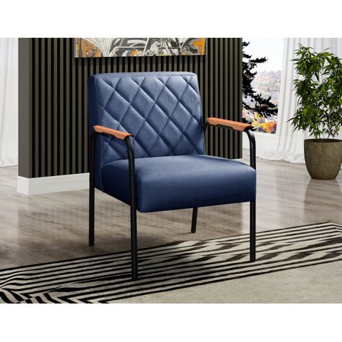 Poltrona Cadeira Decorativa Sala, Recepção, Escritório Ludmilla Azul