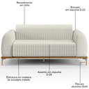 Ver imagem 3 de Sofá 210cm 3 Lugares Base Gold Molino D06 Linho C-367 Cru - Mpozenato