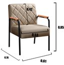Ver imagem 3 de Kit 2 Poltronas Cadeira Decorativa Sala, Recepção, Escritório Ludmilla Marrom