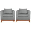 Ver imagem 1 de Kit 2 Poltronas Decorativa Europa Bouclé Cinza - Amarena Móveis