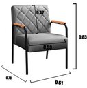 Ver imagem 3 de Kit 2 Poltronas Cadeira Decorativa Sala, Recepção, Escritório Ludmilla Cinza