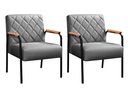 Ver imagem 2 de Kit 2 Poltronas Cadeira Decorativa Sala, Recepção, Escritório Ludmilla Cinza