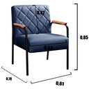 Ver imagem 3 de Kit 2 Poltronas Cadeira Decorativa Sala, Recepção, Escritório Ludmilla Azul