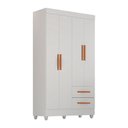 Ver imagem 2 de Guarda Roupa Casal 4 Portas 2 Gavetas com Pés Lite Branco/Brilho