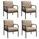 Ver imagem 2 de Kit 4 Poltronas Cadeira Decorativa Sala, Recepção, Escritório Ludmilla Marrom