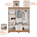 Ver imagem 5 de Guarda Roupa Casal 6 Portas 2 Gavetas com Pés Lite