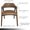 Ver imagem 3 de Cadeira Sala de Jantar e Jogos Carteados Madeira Maciça Poker Pu Caramelo/preto G42 - Gran Belo