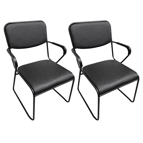Cadeira Fixa Base Preta com Braço W-221 B.hoff - Kit 02