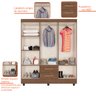 Guarda Roupa Casal 6 Portas 2 Gavetas com Pés Lite - 5