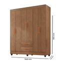 Ver imagem 3 de Guarda Roupa Casal 6 Portas 2 Gavetas com Pés Lite