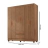 Guarda Roupa Casal 6 Portas 2 Gavetas com Pés Lite - 3
