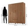 Guarda Roupa Casal 6 Portas 2 Gavetas com Pés Lite - 4
