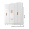 Guarda Roupa Casal 6 Portas 2 Gavetas com Pés Lite - 3