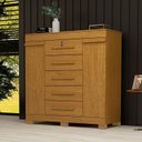 Ver imagem 1 de Cômoda 2 Portas 5 Gavetas 100% MDF 120cm Coleus Espresso Móveis Marrom/Cinamomo