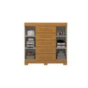 Ver imagem 3 de Cômoda 2 Portas 5 Gavetas 100% MDF 120cm Coleus Espresso Móveis Marrom/Cinamomo
