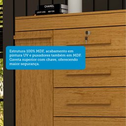 Cômoda 120cm 2 Portas 5 Gavetas 100% Mdf Coleus Espresso Móveis - 5