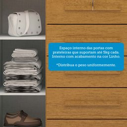 Cômoda 120cm 2 Portas 5 Gavetas 100% Mdf Coleus Espresso Móveis - 6