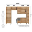 Ver imagem 4 de Cozinha Completa 100% Mdf com 5 Peças 13 Portas e 2 Gavetas com Vidro e Tampo Itália Espresso Móveis