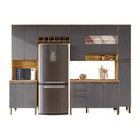 Ver imagem 2 de Cozinha Completa 100% Mdf com 5 Peças 13 Portas e 2 Gavetas com Vidro e Tampo Itália Espresso Móveis