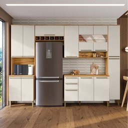Cozinha Completa Modulada com 5 Peças 13 Portas e 2 Gavetas com Vidro e Tampo Itália Espresso Móveis - 1
