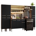 Ver imagem 3 de Armário de Cozinha Completa 261cm Rustic/Preto Emilly Madesa 04