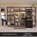 Ver imagem 6 de Armário de Cozinha Completa 261cm Rustic/Preto Emilly Madesa 04