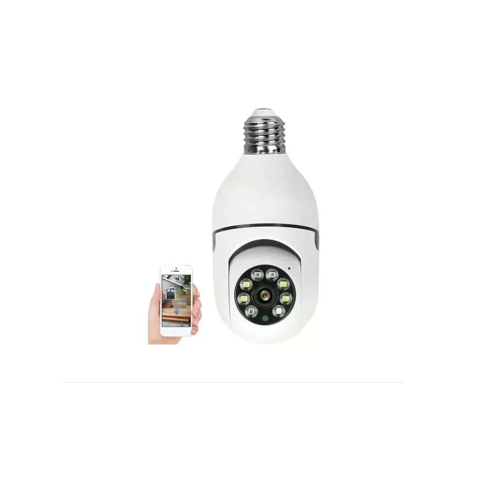 CAMERA SEGURANCA LAMPADA SMART WIFI FULL HD 1080P MIC FOTO SD LEY-90 VISAO NOTURNA - 1