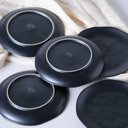Ver imagem 3 de Kit 12 Pratos Orgânicos Preto 19cm Cerâmica Stoneware Comida Japonesa Sushi Sashimi