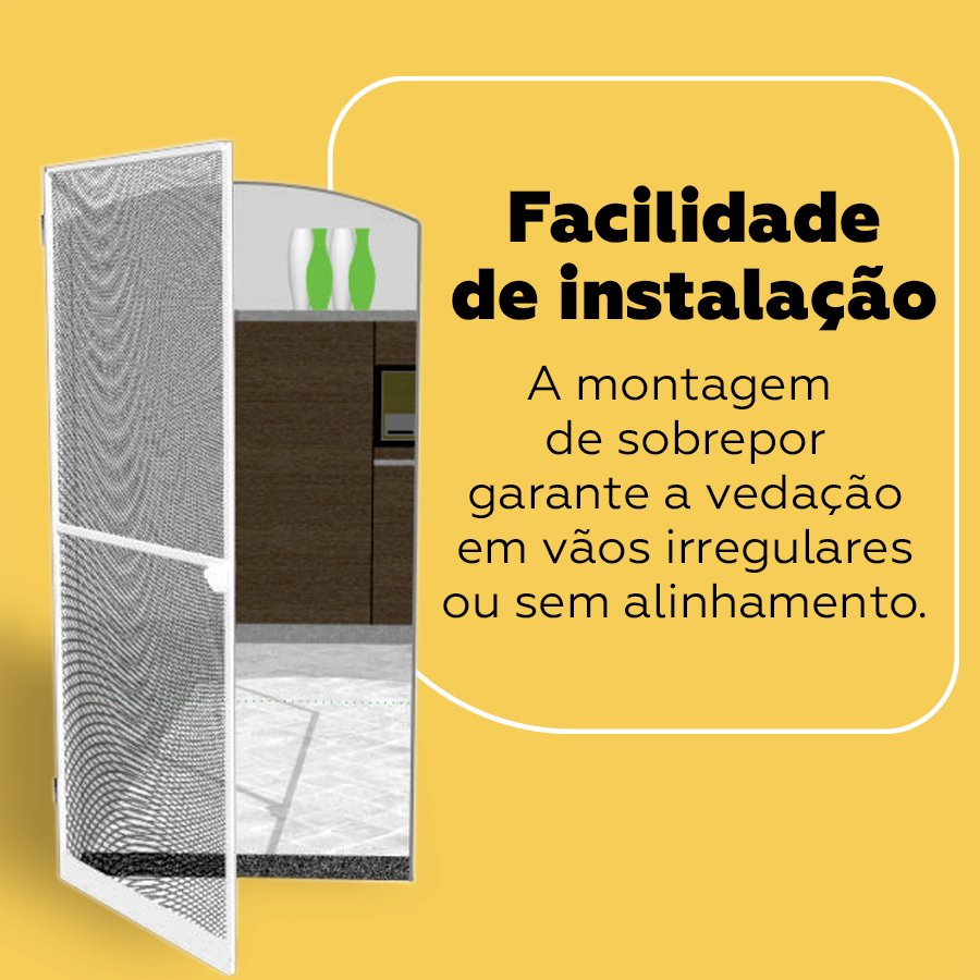 Mosquiteira para Porta Cinza Claro 080x210 com Tela Resistente À Pet - 7