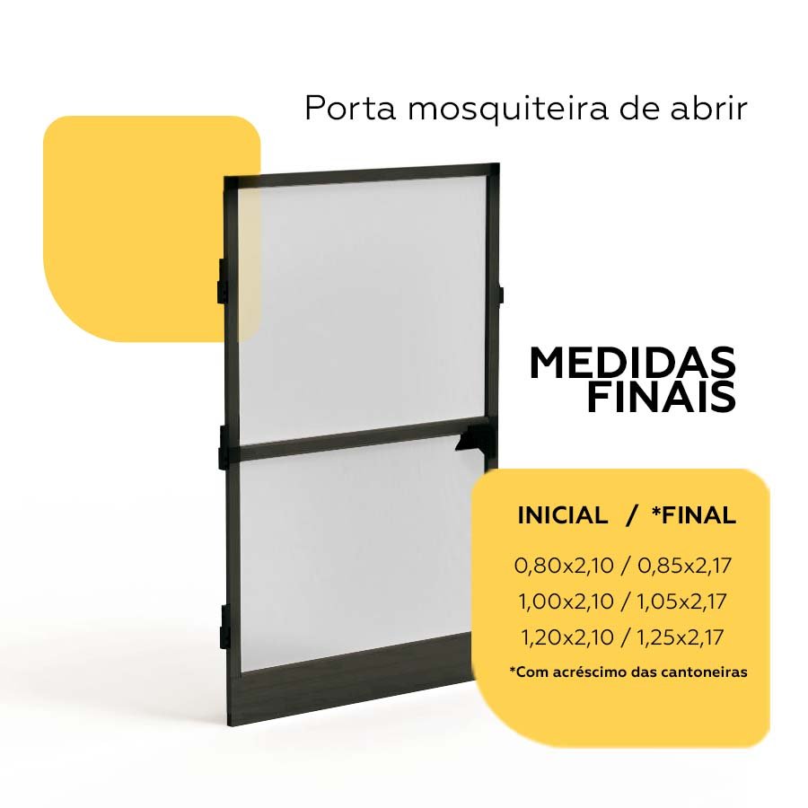 Mosquiteira para Porta Cinza Claro 080x210 com Tela Resistente À Pet - 8
