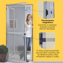 Mosquiteira para Porta Cinza Claro 080x210 com Tela Resistente À Pet - 5