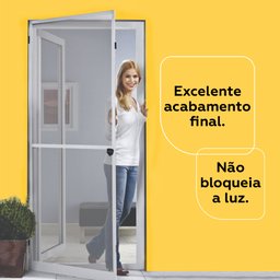 Mosquiteira para Porta Cinza Claro 080x210 com Tela Resistente À Pet - 4