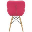 Ver imagem 5 de Kit 3 Cadeiras Charles Eames Eiffel Slim Wood Estofada - Rosa