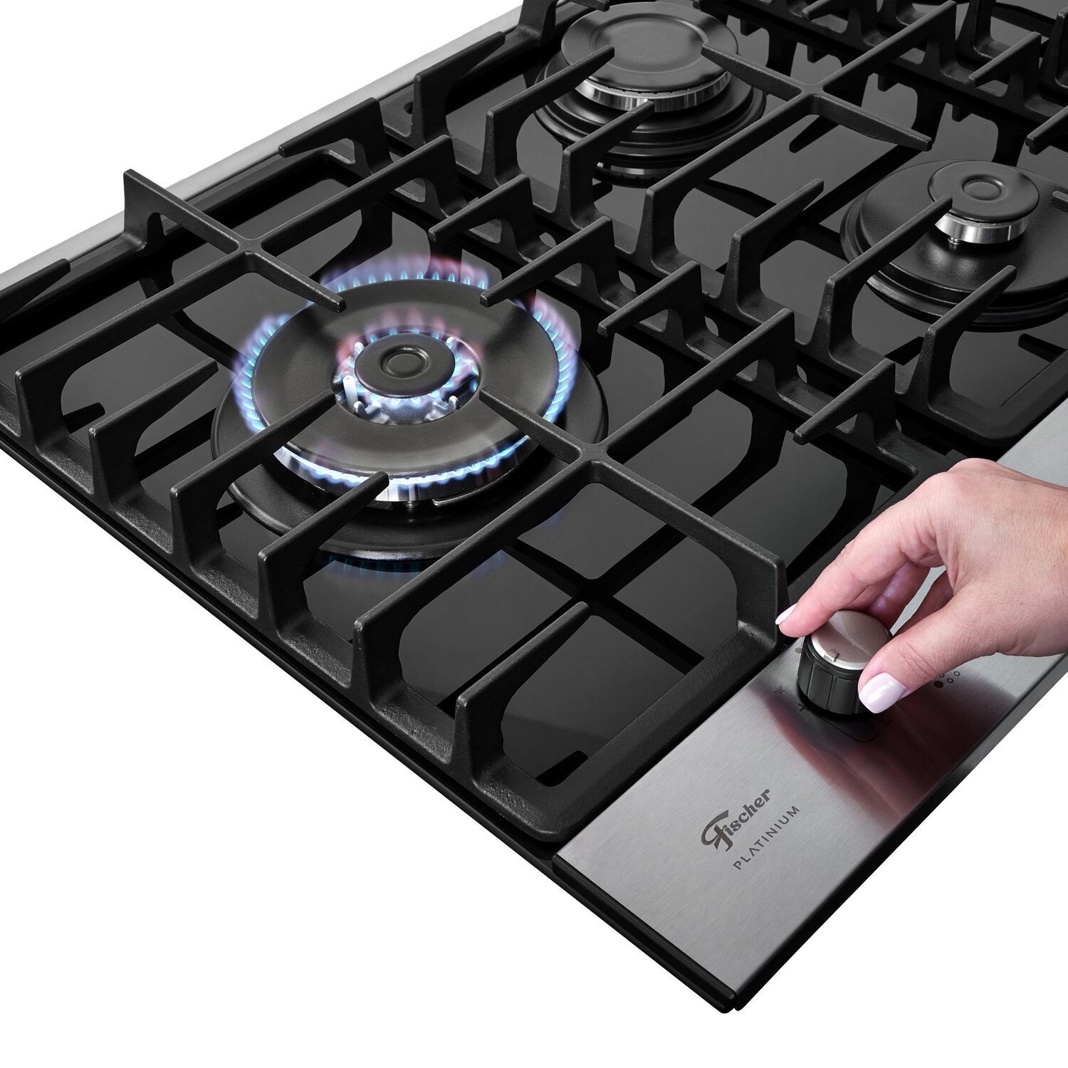 Cooktop Fischer 5 Bocas Platinium Gás Bivolt - 5