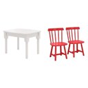 Ver imagem 2 de Mesa Infantil com 2 Cadeiras Mariah Madeira Maciça e Laca Casatema MadeiraOriginals Branco/Vermelho