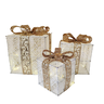 Caixa De Presente De Natal Com Luz De Led 20/25/30cm Kit 3pc - 1